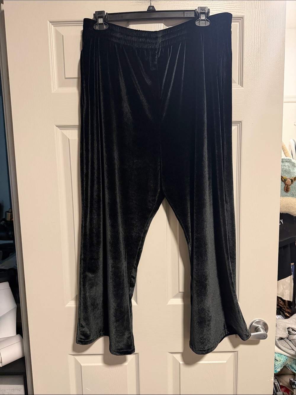 PINK Victoria's Secret Black Velvet Wide-Leg Kids Bottoms